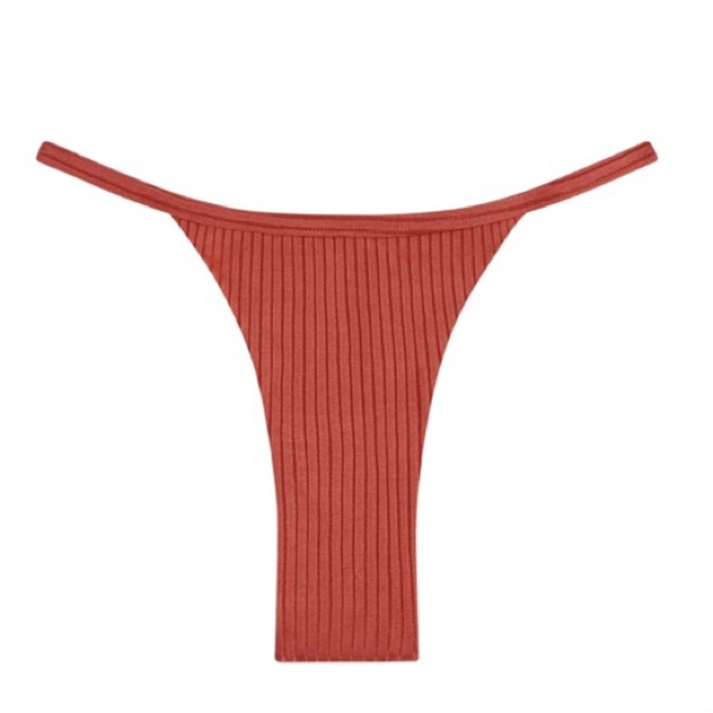 NWT Monday Swimwear Cala Kauai Bikini Bottoms Copper Wide Rib Size S